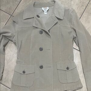 Talbots Khaki Double-Breasted Pea Coat